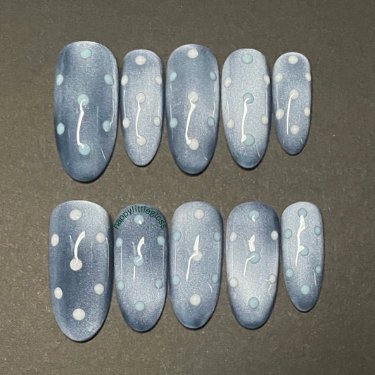 ✦ Cateye Polka Dots Blue 💙
